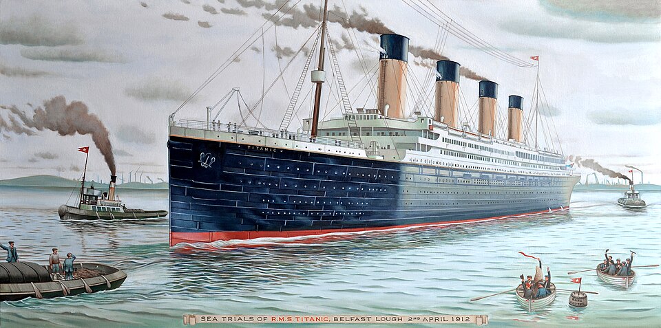 File:Sea Trials of RMS Titanic, 2nd of April 1912.jpg
